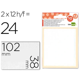 Liderpapel Etiquetas Adhesivas 38x102 mm 2 Unidades Por Hoja + 2 H. Obsequio Precio: 8.49999953. SKU: B1GR6SKRM7