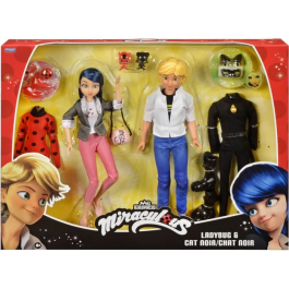 Miraculous Pack de 2 Figuras BANDAI MIR3701405829384 - Marinette y Adrien con Trajes Ladybug y Cat Noir, Accesorios, 26 cm Precio: 71.88999983. SKU: B1HEP2RCPX
