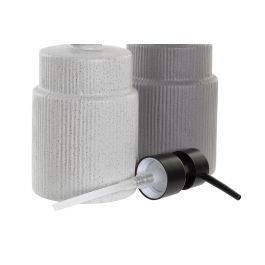 DKD Home Decor Dosificador Scandi Gris Claro Gris Oscuro Gres y PVC 8 x 16.5 x 8 cm (6 Unidades)