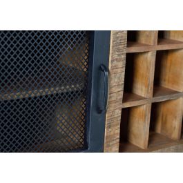 GINER Y COLOMER Aparador Industrial Madera de Mango y Patas Metálicas Natural 3 Cajones 2 Puertas