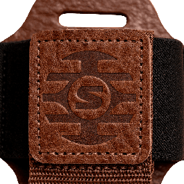 SBG Funda para Petaca de Cuero y Nylon Marrón, Se Fija a Cinturón o Correa de Guitarra, 152x84x138mm