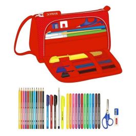 Estuche Escolar con Accesorios Sevilla Fútbol Club Rojo (32 Piezas)
