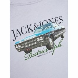 Camiseta de Manga Corta Infantil Jack & Jones Jorboston Photo w Neck Añil