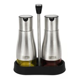 Set de 2 aceiteras inox con soporte Quttin (12 Unidades) Set de 2 aceiteras inox con soporte Quttin (12 Unidades)