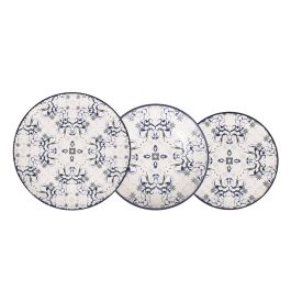 La Mediterranea Vajilla 12 Piezas Tesa Monaco Ivory Brillo - Platos Llano 26 cm, Hondo 21 cm, Postre 20 cm (2 Unidades)