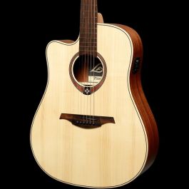 LAG Guitarra Electro-Acustica Dreadnought Cutaway Natural Zurdos Tapa Abeto Engelmann Macizo