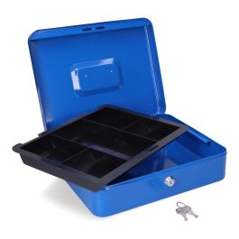 Micel Caja de caudales cfc09 300x240x90mm azul con bandeja y asa Micel Caja de caudales cfc09 300x240x90mm azul con bandeja y asa