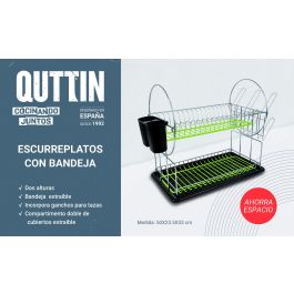 Quttin Escurreplatos con Bandeja 50 cm x 23.5 cm x 33 cm