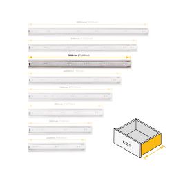 Emuca Juego de guías de bolas para cajones con extracción total, altura 45mm, longitud 500mm, Acero, Cincado