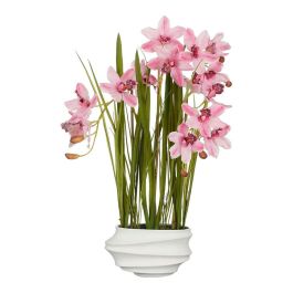 Planta artificial cymbidium "orquidea barco" rosa con maceta Precio: 122.49999949. SKU: B1286QM5LX