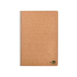 Cuaderno Espiral Liderpapel Folio Ecouse Tapa Cartulina Kraft 80H Papel Reciclado 80 gr Cuadro 4 mm Con Margen 8 unidades