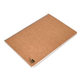 Cuaderno Espiral Liderpapel Folio Ecouse Tapa Cartulina Kraft 80H Papel Reciclado 80 gr Cuadro 4 mm Con Margen 8 unidades