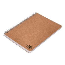 Cuaderno Espiral Liderpapel Cuarto Ecouse Tapa Cartulina Kraft 80H Papel Reciclado 80 grcuadro 4 mm 5 unidades