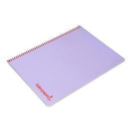 Cuaderno Espiral Liderpapel A4 Wonder Tapa Plastico 80H 90 gr Cuadro 4 mm Con Margen Color Violeta 5 unidades