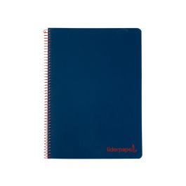 Cuaderno Espiral Liderpapel A4 Wonder Tapa Plastico 80H 90 gr Cuadro 4 mm Con Margen Color Azul Marino 5 unidades