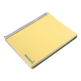 Cuaderno Espiral Liderpapel A5 Micro Wonder Tapa Plastico 120H 90 gr Cuadro 5 mm 5 Bandas 6 Taladros Color Amarillo