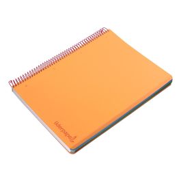 Cuaderno Espiral Liderpapel A5 Micro Wonder Tapa Plastico 120H 90 gr Cuadro 5 mm 5 Bandas 6 Taladros Color Naranja