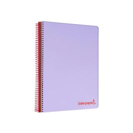 Cuaderno Espiral Liderpapel A5 Micro Wonder Tapa Plastico 120H 90 gr Cuadro 5 mm 5 Bandas 6 Taladros Color Violeta