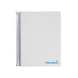 Cuaderno Espiral Liderpapel A5 Micro Wonder Tapa Plastico 120H 90 gr Cuadro 5 mm 5 Bandas 6 Taladros Color Gris