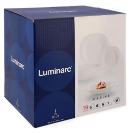 Vajilla Opal Carine Blanco Luminarc 19 Piezas - 6 Personas Vajilla Opal Carine Blanco Luminarc 19 Piezas - 6 Personas