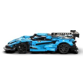 CADA Helios Coche de Carreras Azul App+RC 419 Pzas con Control Remoto y Bluetooth Programable Luces LED para Niños +6 años