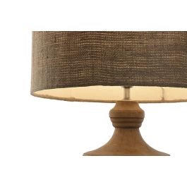 DKD Home Decor Lámpara Sobremesa Colección 1c24, Madera y Yute Tallada, 47 x 86 x 47 cm