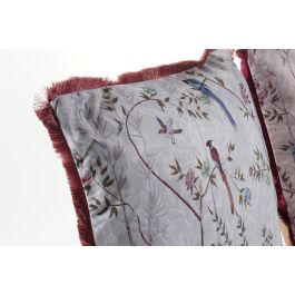 DKD Home Decor Cojín Oriental de Hojas, Poliéster, 10x45x45 cm, Lavable a Máquina (Juego de 6 Unidades Surtidas)