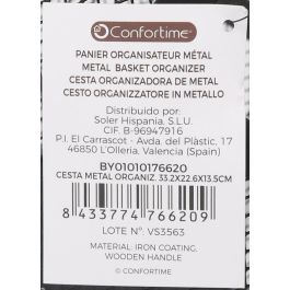 Cesta de metal organizadora Confortime 33.2 x 22.6 x 13.5 cm (10 Unidades) Cesta de metal organizadora Confortime 33.2 x 22.6 x 13.5 cm (10 Unidades)