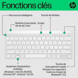 HP 350 Teclado Inalámbrico Bluetooth Compacto Multi-Dispositivo, Cómodo y Portátil para Productividad en PC, Portátil, Tablet y Móvil