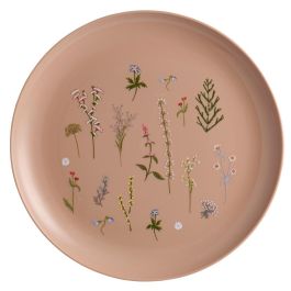 Day Juego de 4 Platos 25 cm Colores Surtidos Arena Natural Verde Musgo Amarillo Arena Ilustraciones de Plantas