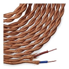 Edm Carrete cable textil trenzado H03VV-F 2 x 0,75 mm² oro oscuro, 5 m