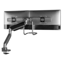 Equip Soporte Mesa Monitor Dual Vesa 17-32 Pulgadas, 9Kg por Pantalla, 100x100mm, Montaje Abrazadera/Ojal