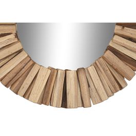 Espejo de pared DKD Home Decor Abeto Cristal Natural 60 x 4 x 60 cm Aluminio Vintage Alpino Troncos