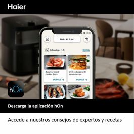 Haier HAF5TWA 011 Freidora de Aire Caliente I-Master Series 5 6.5 L 2000 W Negra - Multifunción 9 en 1, Ventana y Control Digital