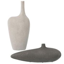 Set de 2 Jarrones Alexandra House Living Blanco Gris Cerámica Precio: 88.69000041. SKU: B1E96MKWXL