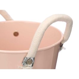 Ibergarden Macetero de metal con asas blancas, colores surtidos (beige, blanco, rosa, verde), 13 x 12 x 13 cm (36 Unidades)
