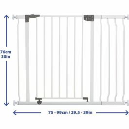 Barrera de seguridad y extensión 18 cm - DREAMBABY - LIBERTY - 1 barrera + 1 extensión - 93-99 cm - Blanco