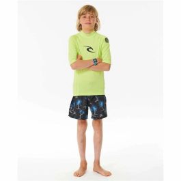 Camiseta de Manga Corta Infantil Rip Curl Wave Upf Verde limón