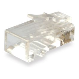 Equip 121144 Conectores RJ45 para Cable Cat6, Kit 100 Unidades, Color Transparente, Contactos Chapados en Oro