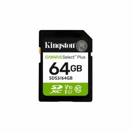 Kingston SDS3/64GB Tarjeta de Memoria Canvas Select Plus 64GB SDXC Clase 10 UHS-I U1 V10 100MB/s Lectura para Cámara Full HD