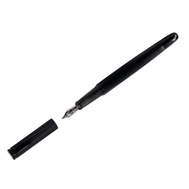 Belius Origen 1995 Pluma Estilográfica y Tinta Negra, Aluminio Cepillado Negro, Sistema Embolo, Grosor M, Caja Regalo