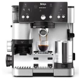 Ninja ES501EU Cafetera Semi-automática Luxe Café Essential con Molinillo Integrado, Espumador, 2L, Acero Inoxidable