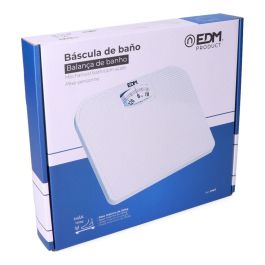 Edm Báscula de baño mecánica, máximo 130 kg, blanco, polipropileno