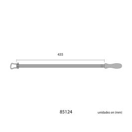Varilla portaperiódicos aluminio con mango de madera 42 cm - M52031