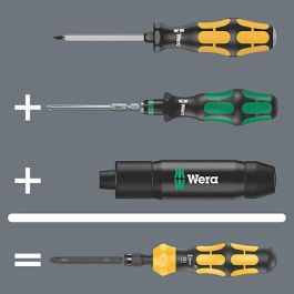Wera 05018100001 Kraftform Plus Schlagschraubendreher - Destornillador de Impacto Plano, Puntas Hexagonales 1/4", Mango Ergonómico Amarillo/Negro