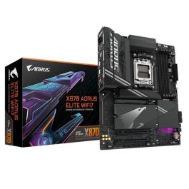 GIGABYTE Placa base X870 A ELITE WIFI7 - Compatible con CPUs AMD Ryzen 9000, VRM de 16+2+2 fases, hasta 8000MHz DDR5 (OC), 4xPCIe 5.0 + 4xM.2, Wi-Fi 7, LAN 2.5GbE, USB 3.2 Gen 2x2