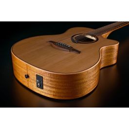 LAG Guitarra Acústica Hyvibe H2 Auditorium Electroacústica Cutaway Tapa Maciza Cedro