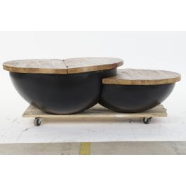 DKD Home Decor Mesa Centro Colonial Negro Natural 76 x 33 x 114 cm