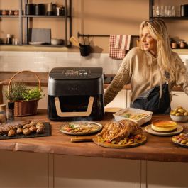 Cecotec Freidora de Aire 11L 2900W Cecofry&Grill Smokin' 11000 acero inoxidable negro