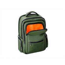 Antartik Mochila Volt Verde Militar, 5 Compartimentos, 23L, 450x180x330 mm, Interior Naranja, Repelente al Agua